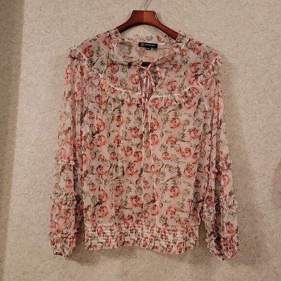 INC International Concepts Tops - Inc womens rose floral blouse